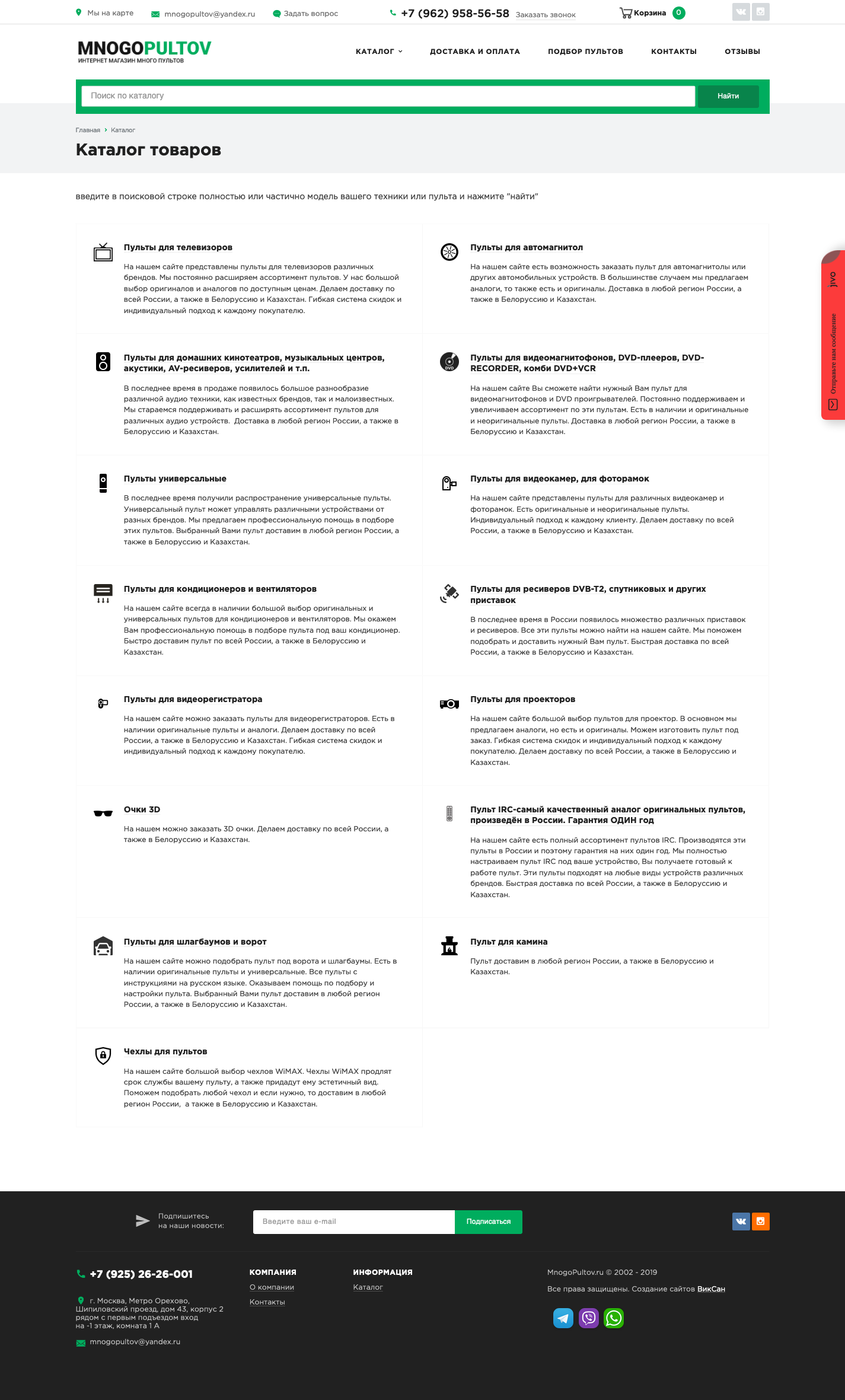 Страница категорий